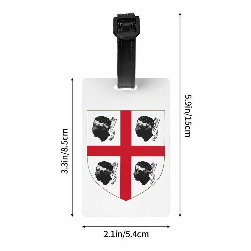 Custom Coat Of Arms Of Kingdom Of Sardinia Flag Luggage Tag Travel Bag Suitcase Privacy Cover ID Label