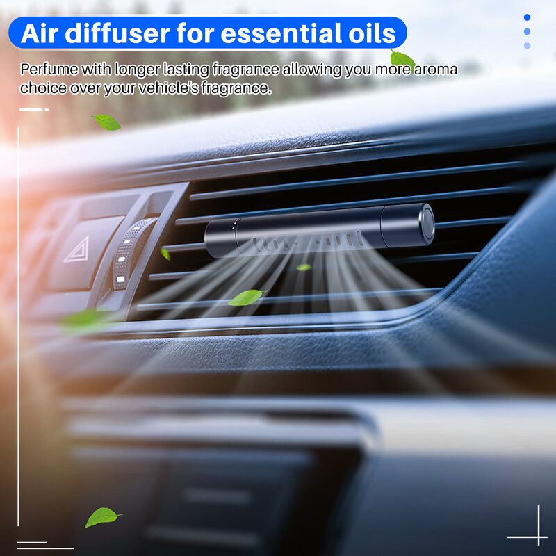 Difusor de aceite para coche, 2 piezas, Clip de ventilación con recarga de 12x, ambientador para coche, Perfume para coche