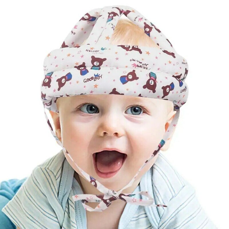 Leve protetor de cabeça para cabeças de bebê, Algodão ajustável Head Protection Caps, Baby Head Protection Helmet