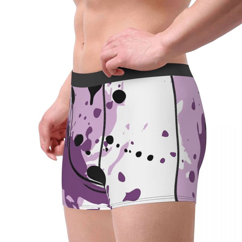 Calzoncillos de arte púrpura abstracto para hombre, ropa interior masculina, pantalones cortos ventilados, Bóxer