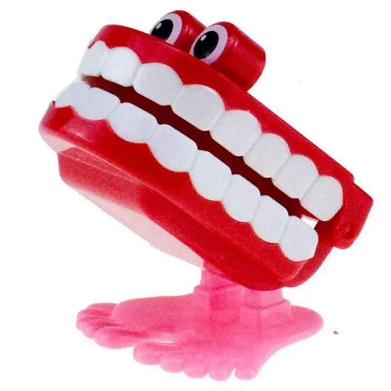Teeth Shape Clockwork Toy com Corrente para Crianças, String Up, Jumping, Walking Mouth Toys, Pequeno, Dia das Bruxas, Presentes de Natal, Novidade, 1pc