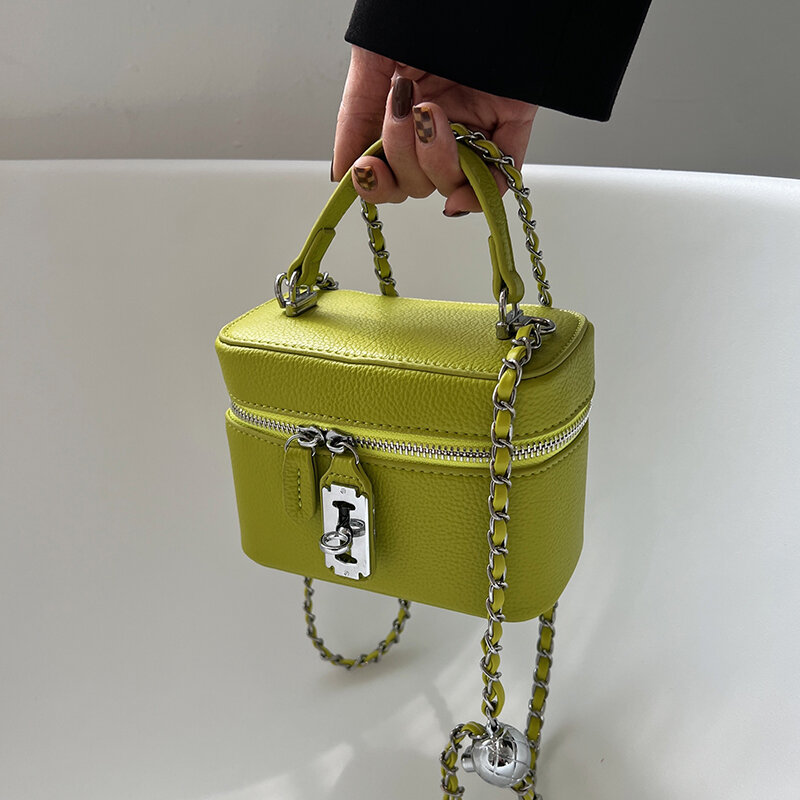 Frauen quadratische Handtaschen Sommer Modeketten Umhängetaschen Textur Pu Umhängetasche elegante schicke Mini-Handy taschen