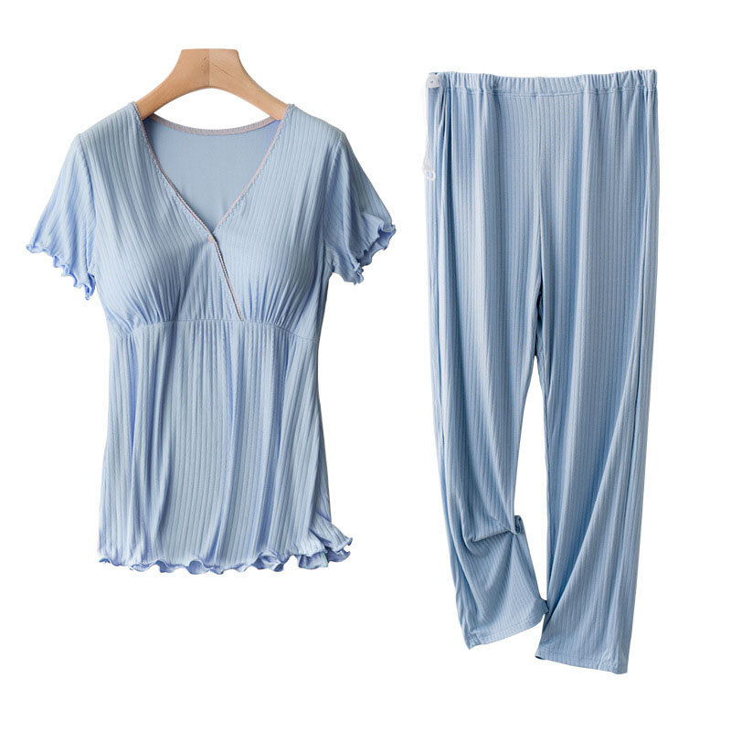 Весенне-летняя одежда для беременных грудного Вскармливания Пижамы для беременных женщин костюмы для послеродового периода Домашняя одежда пижамы для беременных женщин