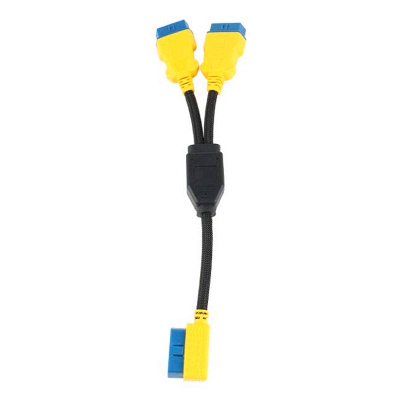 Extensão Splitter Cable Adapter, 16Pin Extender Cord para Conexão Code Reader, Scanner Ferramenta de Diagnóstico, OBD-2, 35cm