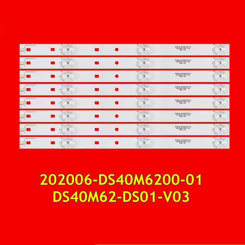 Strip lampu latar TV LED untuk 40X 40A17C B40C61 40R4 40X7C 202006-DS40M6200-01 DS40M62-DS01-V03