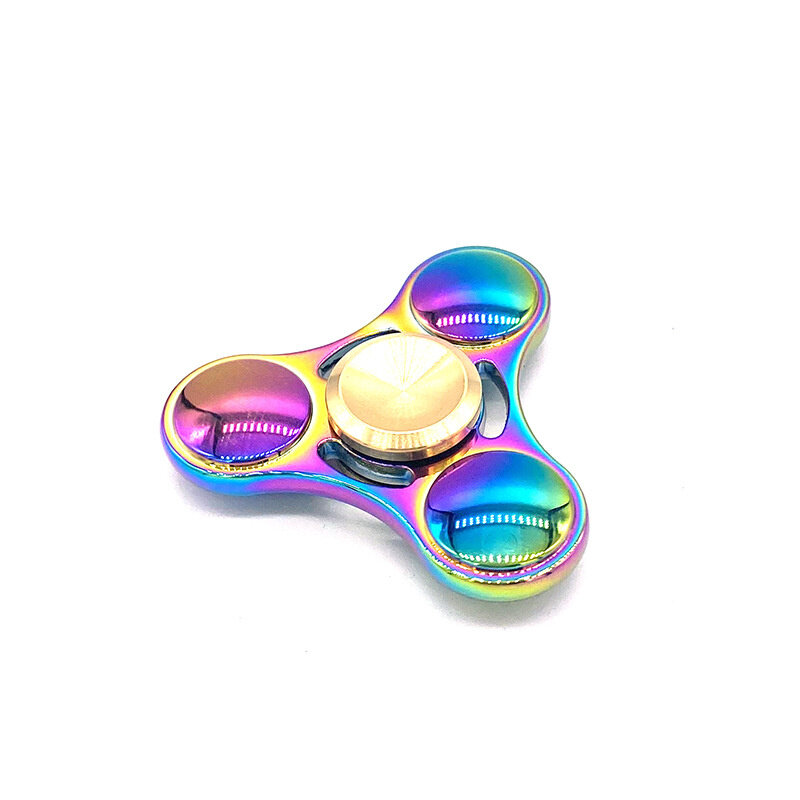 Spinner antiestrés de Metal para adultos, juguete giratorio con tres hojas de colores, Material metálico, novedad