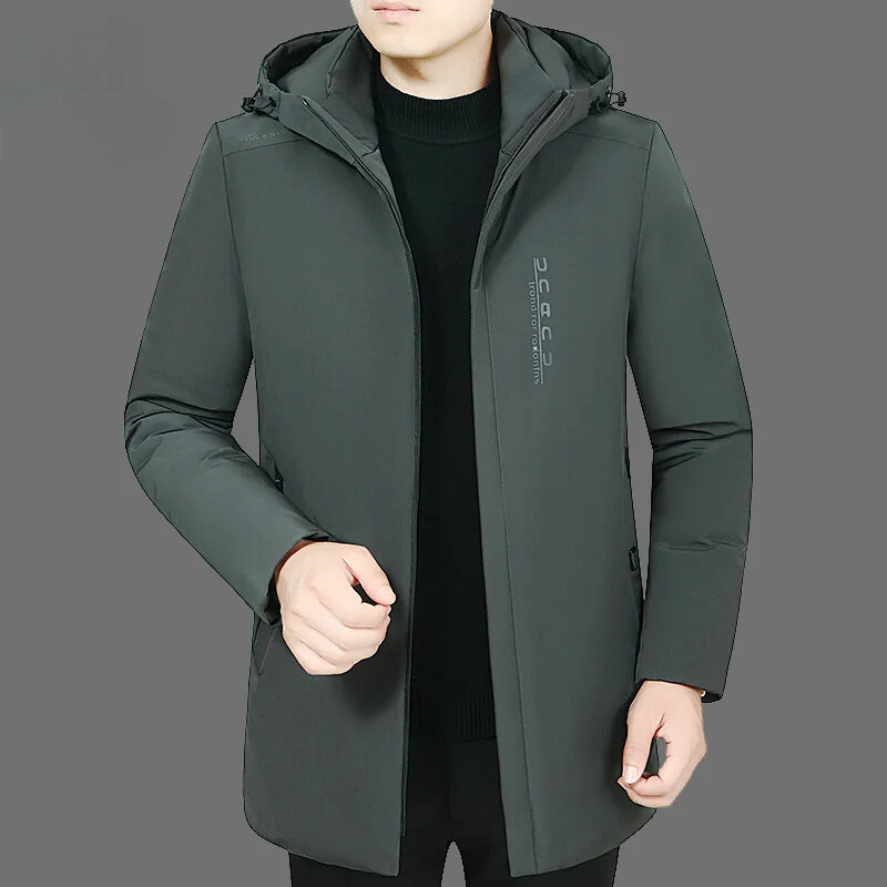 Jaket Down Musim Dingin Pria, mantel Chaquetas Hombre hangat tebal untuk bisnis pakaian Puffer kasual 2024