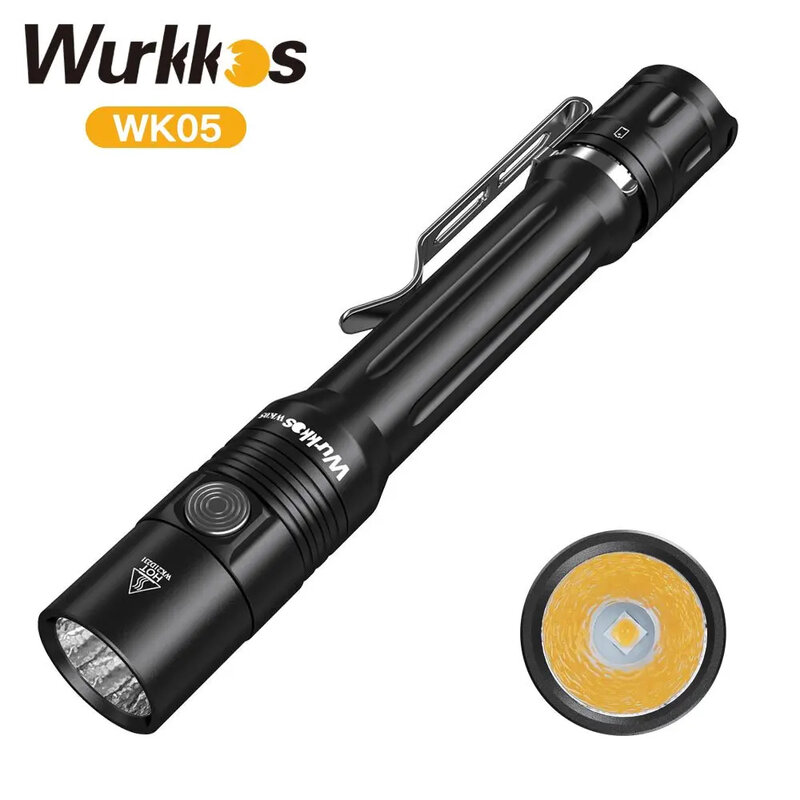 Wurkkos Wk05 Pen Light Dual 14500/AA Battery Portable Mini Flashlight 1*519A Waterproof Pocket EDC IP68 Dual Switch Max 900 LM