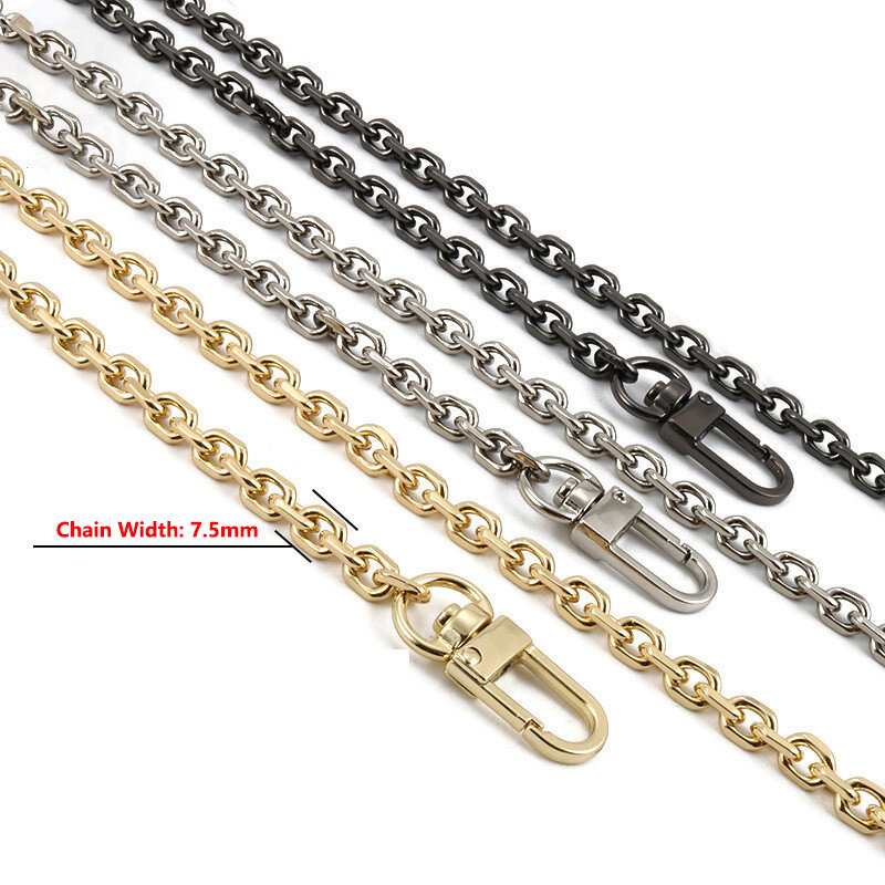 7.5mm Gold, Gun Black, Silver Replacement Purse Chain Shoulder Crossbody Strap for Small Handbag, Clutch Bags DIY O Chains
