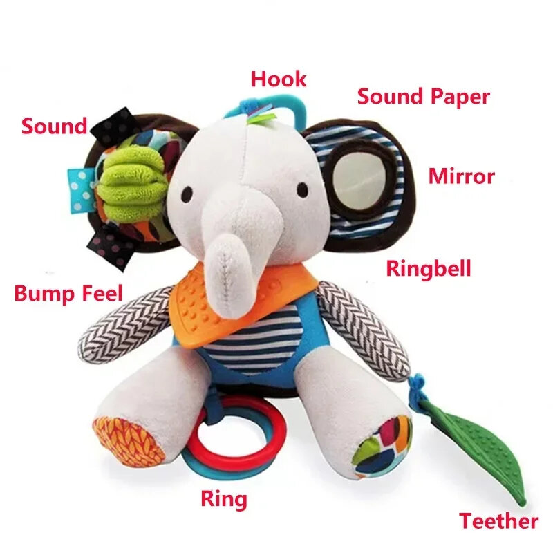 ぬいぐるみ,動物の形をしたおもちゃ,赤ちゃん用,ベビーカー,0〜6か月
