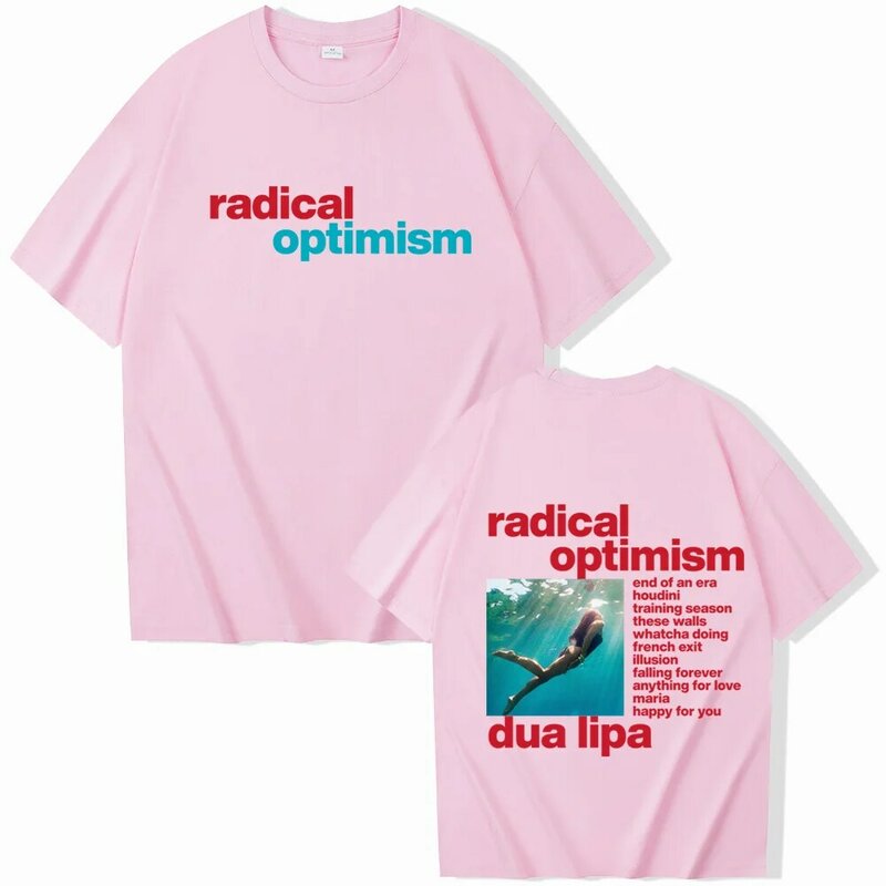Dua radykalny optymizm 2024 t-shirty Lipa Harajuku Hip Hop koszule z krótkim rękawem z okrągłym dekoltem