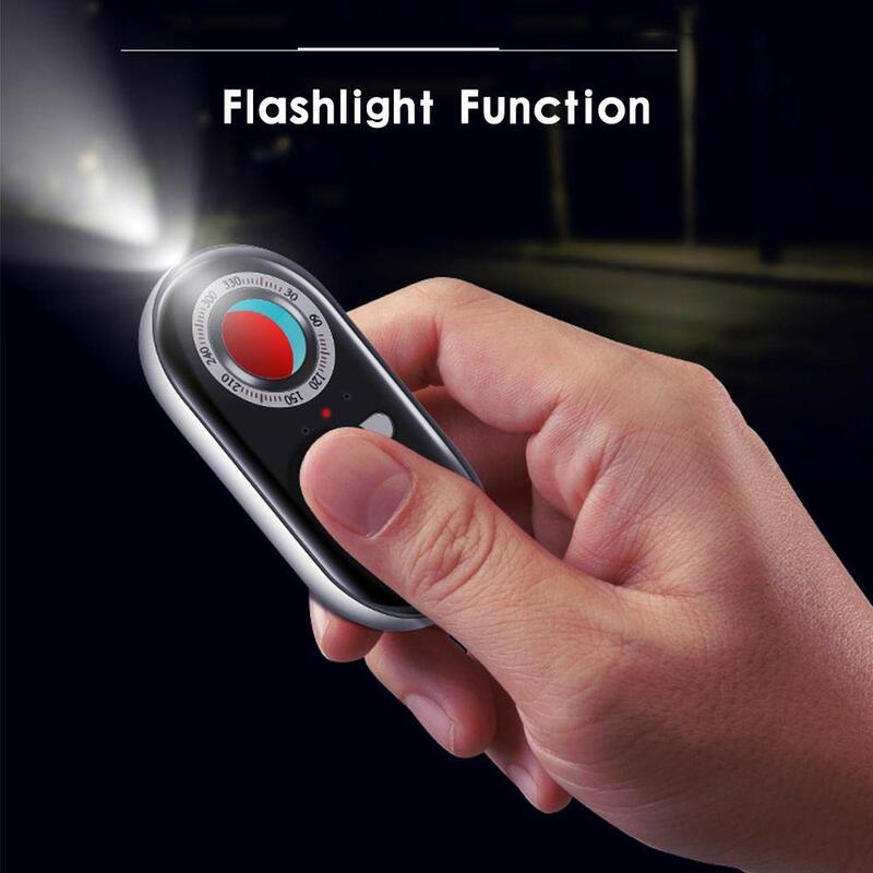 K98 Anti-spy Detector RF Bug Detector Wireless Signal Scanner Personal Security Alarm Motion Vibration Sensor LED Flashlight