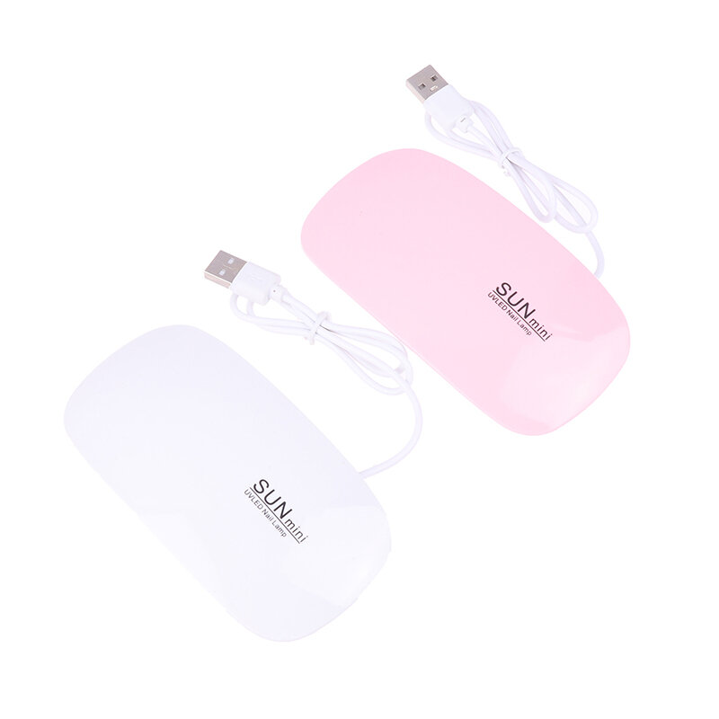 6W Mini lampada per unghie UV LED Gel Polish Cured Pink White Nail Dryer Machine cavo USB portatile unghie domestiche strumento asciutto per vernice Gel