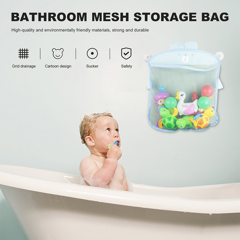 Bolsa de almacenamiento con ventosa multiusos para niños, bolsa de baño de poliéster, juguete para niños, 2 piezas