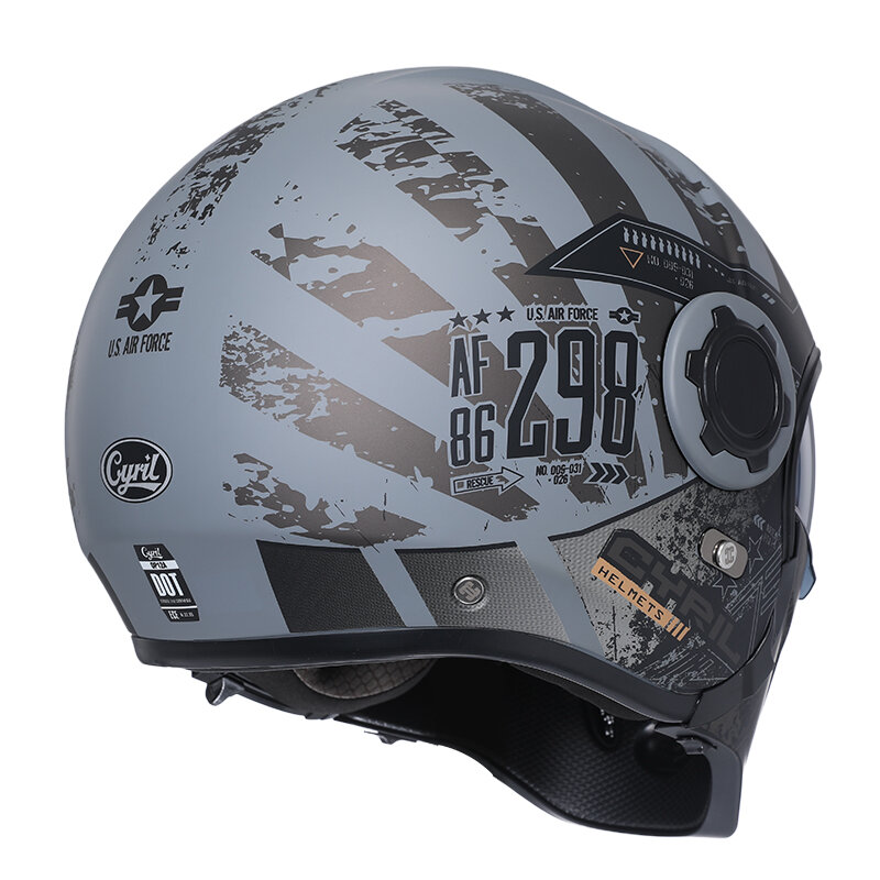 Мотоциклетный шлем в стиле ретро, четыре сезона, двойной козырек, 2024 дюйма, открытое лицо, съемный, безопасный, яркий, сертифицированный мотоциклетный шлем, 3/4