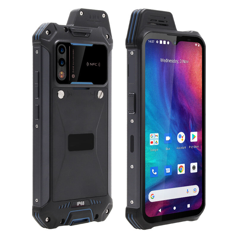 Новый телефон UNIWA W888 4G LTE WalkieTalkie Zello сетевое радио водонепроницаемый NFC Смартфон SOS 6,3 дюйма две SIM-карты IP68 100 км GPS