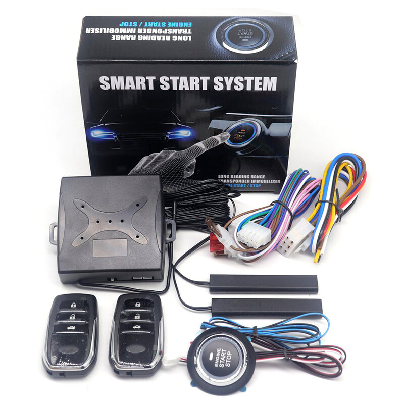 Uniwersalny Alarm samochodowy Auto Start Stop System pilot do silnika zapłon Autostart Kit Keyless przycisk Start System akcesoriów samochodowych
