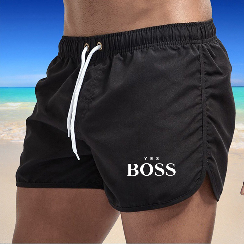 Shorts de praia havaiano monocromático masculino, shorts casuais estampados, moda praia de férias, novo, verão