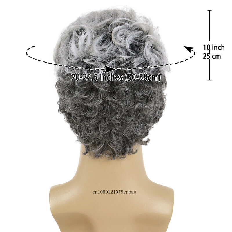 Mens Grey Wig Natural Synthetic Hair Handsome Male Fluffy Short Halloween Cosplay Wigs Heat Resistant Fiber Adjustable Cap Size