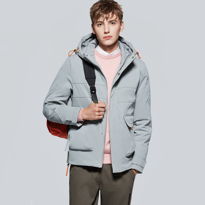 Mrmt-男性用の白いダックダウンジャケット,暖かいフード付きジャケット,ミドル丈,カジュアル,用途が広い,新ブランド24