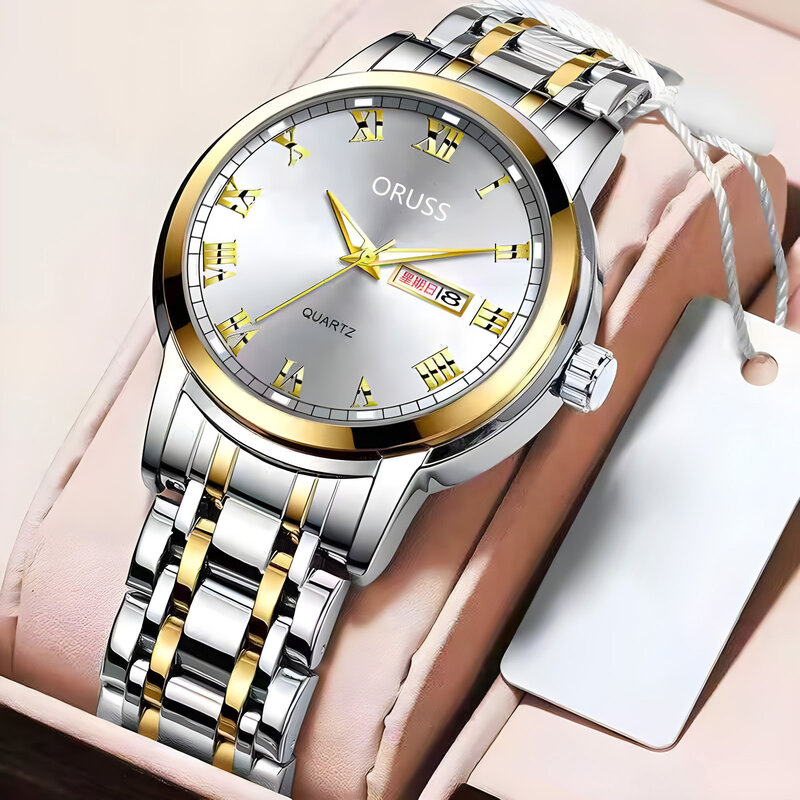 Men's Fashion Watch High-End Luminous Waterproof Quartz Wrist Watch for Meeting and Dating