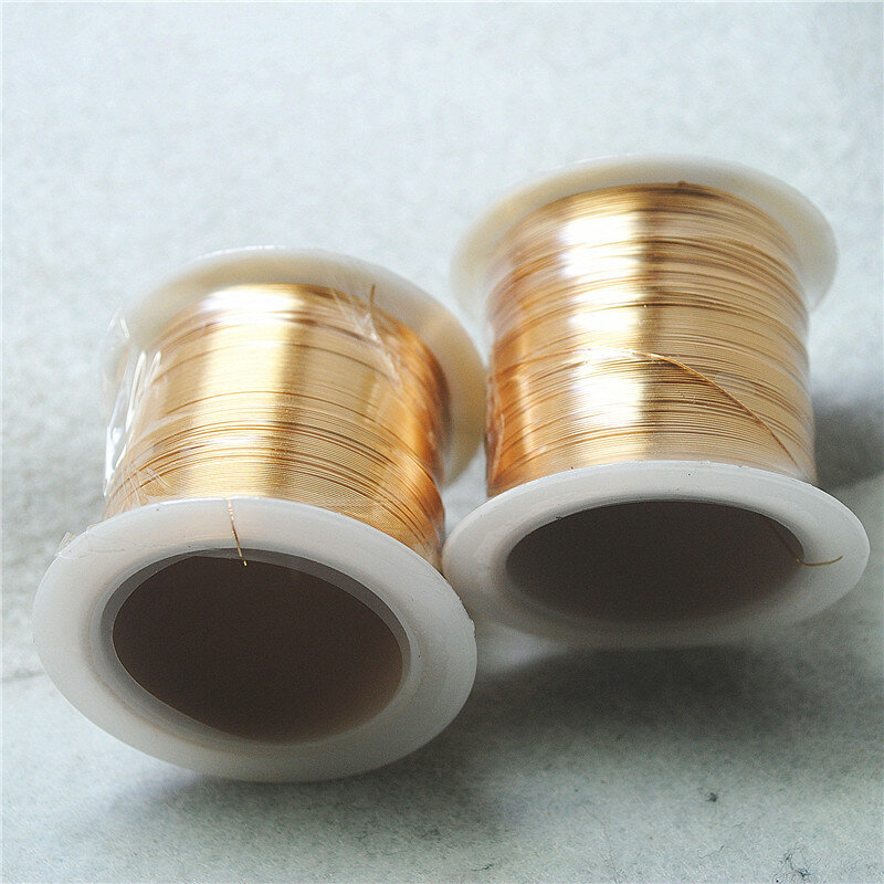 1 rollo de alambre de cobre de retención de Color especial, 0,3 MM, 0,4 MM, 0,6 MM, 0,8 MM, joyería artesanal, fijaciones de colores dorados