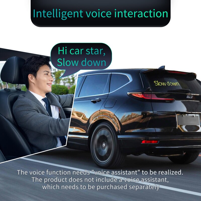 Luz digital inteligente Rgb personalizada a todo color, pantalla LED interactiva para coche, publicidad para coche