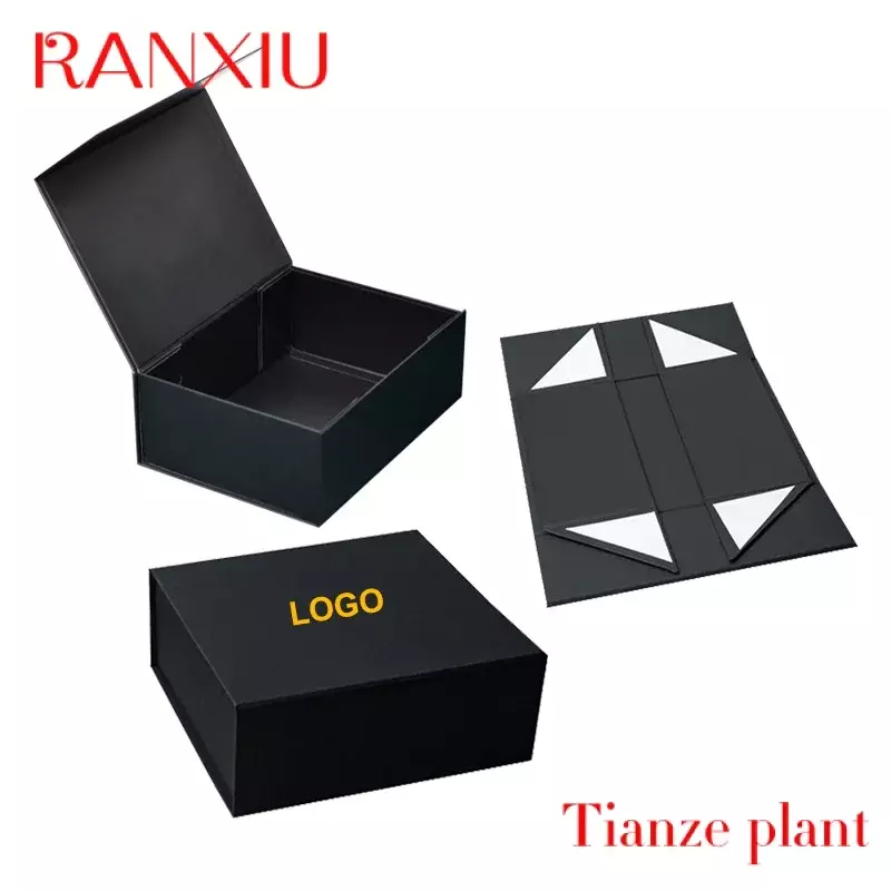 Custom Custom Logo Printed Paper Cardboard Clothing Shoe Packaging Ribbon Magnetic Closure Folding Foldable Gift Boxes