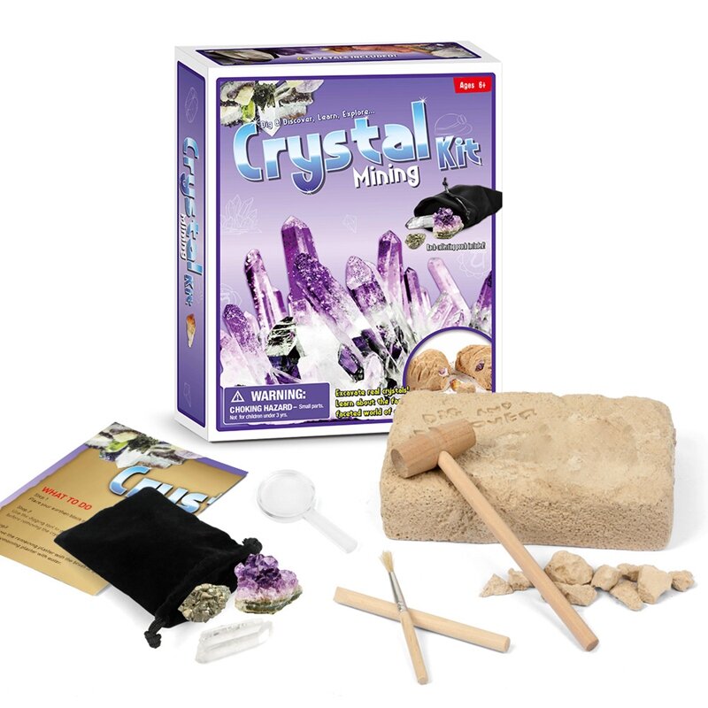 Juguetes arqueológicos para niños, excavación de cristal, Discover juego Mineral, desarrollo temprano, juguetes educativos para niños