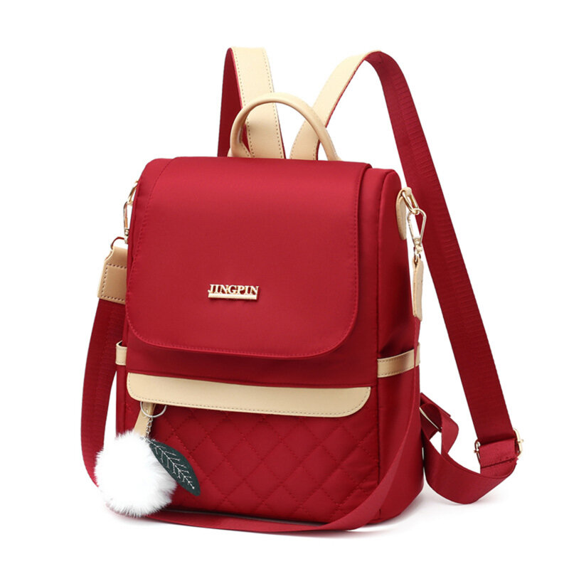 Tas ransel kapasitas besar tas sekolah siswa kain Oxford tas punggung selempang genggam tas pensil wanita ransel Fashion perjalanan