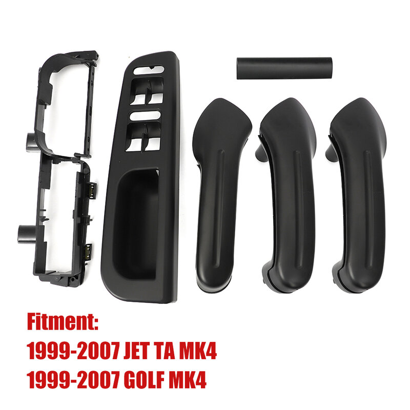 ドアハンドルの内側にハンドルが付いている黒いインテリアがありますvw bora Golf 4 mk4 for Jetta 1999-2007 1j4867179a、3b1867171e7d