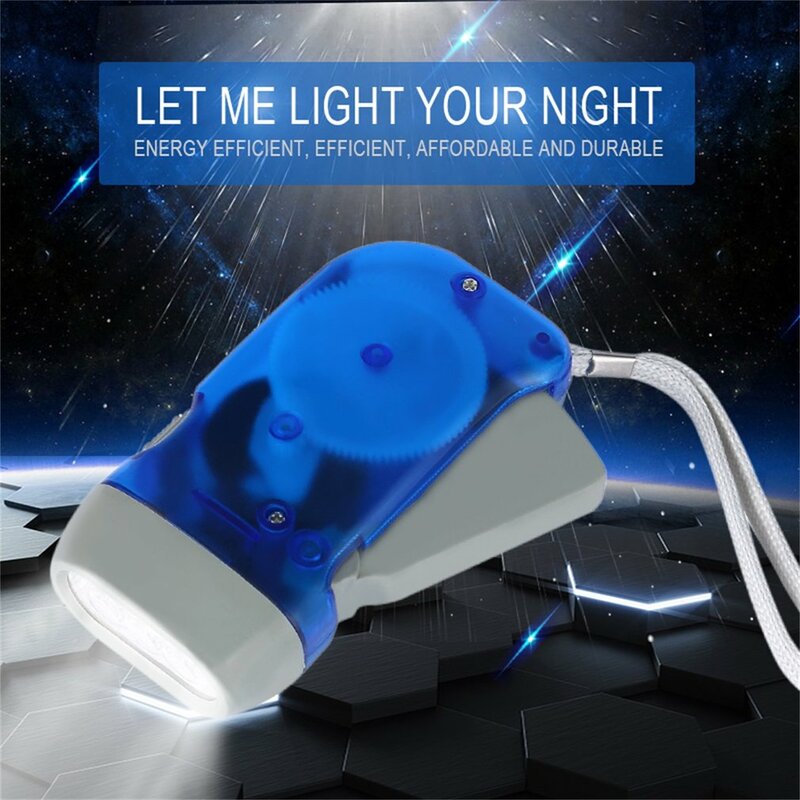Lámpara de luz LED para uso en el hogar, linterna de viento con manivela de presión manual, para acampar, 3 unidades