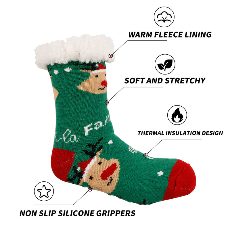 Christmas socks, women's autumn and winter floor socks, snow socks, thickened plush home socks, sleep socks, carpet socks, socks