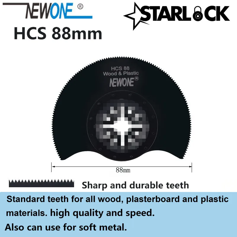 NEWONE-hojas de sierra semicirculares, herramientas oscilantes de segmento, renovador, multiherramienta, Compatible con Starlock HCS88mm