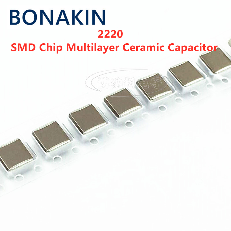 SMD 칩 다층 세라믹 캐패시터, 2220 0.1UF 100NF, 104K, 500V, 1000V, 2000V, X7R, 10%, 5750, 10 개