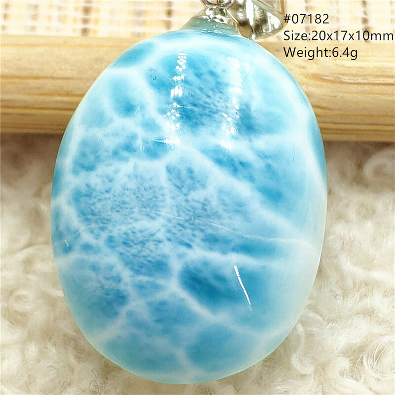 Pendentif en forme de cœur de larimar bleu naturel pour femme, goutte d'eau, pierre précieuse, collier, uto uto AA