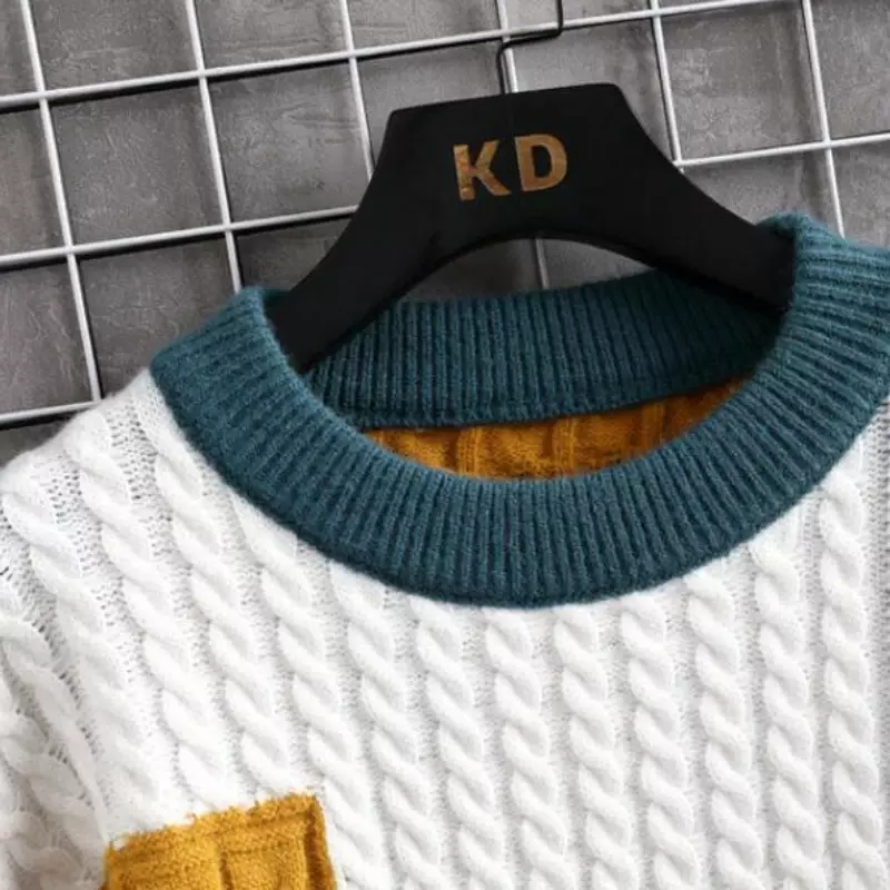 Мужской Модный трикотажный свитер в стиле хип-хоп