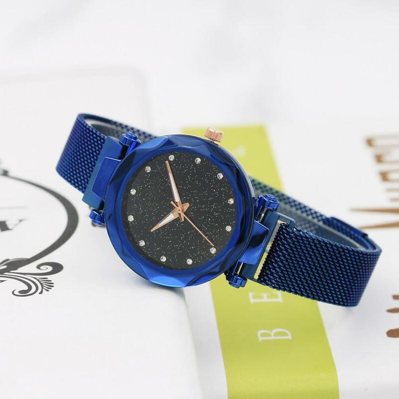 Modny damski zegarek z eleganckim kryształem górskim z mechanizmem kwarcowym minimalistyczny metalowa obudowa modny dla pań