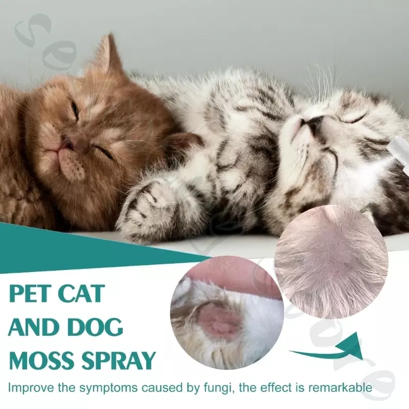 Huidverzorgingsspray Voor Huisdieren 100Ml Kattenringworm Behandeling Huidziekte, Jeuk, Echte Ontharing