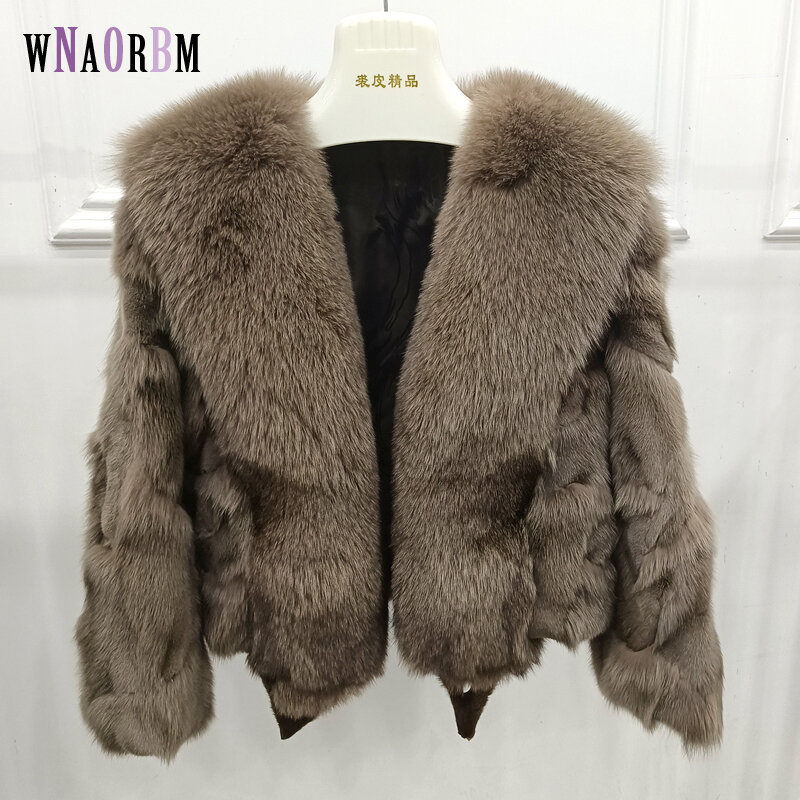 Donne inverno moda vera pelliccia cappotti spessi caldo cappotto di pelliccia di volpe naturale di alta qualità moda di lusso breve giacca di pelliccia plrufy Femme