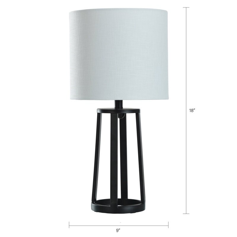 Better Homes & Gardens Modern Matte Black Table Lamp with Classic Drum Shade