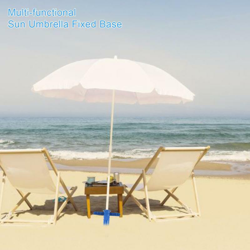 Payung dasar Djustable plastik matahari pantai teras payung pasir tanah memperbaiki jangkar berdiri portabel payung penahan jangkar tanah