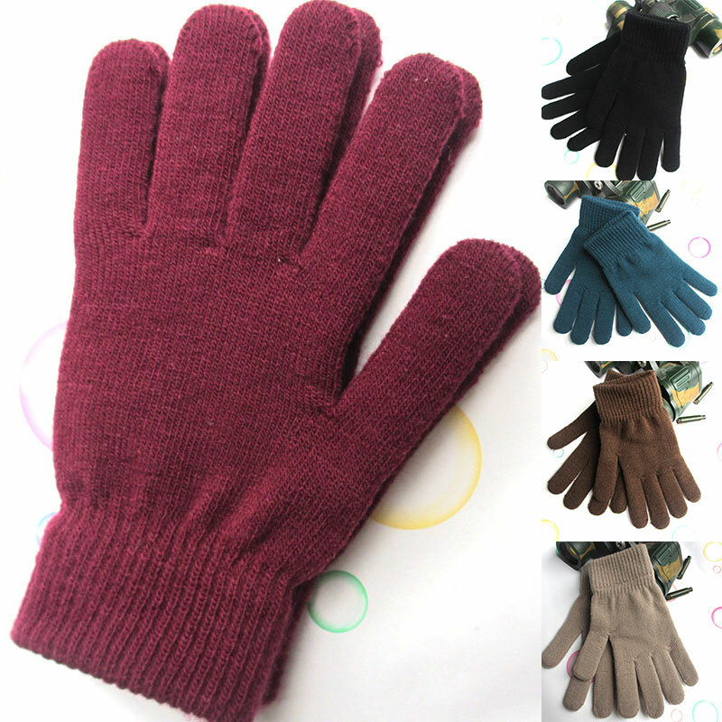 Finger handschuhe Winter Herbst warme dicke Männer Frauen Handschuhe Unisex gestrickt voll solide Mode verdicken Fäustlinge Sport Outdoor-Handschuhe