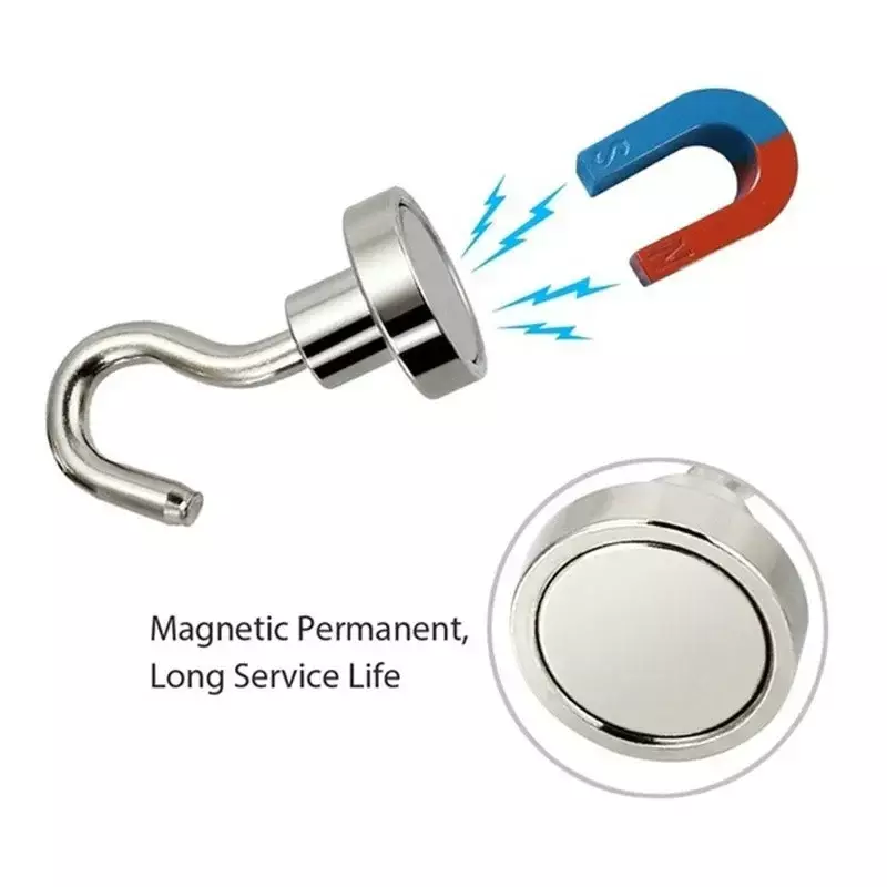 8 Stuks Sterke Magnetische Haak Houden Tot 12Kg 5 £ Diameter 20Mm Neodymium Magneten Quick Haak Voor huis Keuken Werkplek Etc