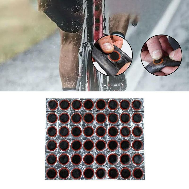 48pcs Rubber Puncture Patches Bicycle Tire Tyre Tube Repair Cycle Patch Kit No Glue Bicycle Inner Tube Puncture Repair Tools