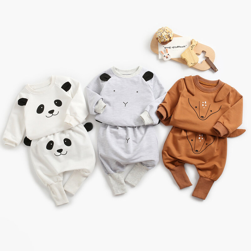 Modamama-body Unisex para bebé recién nacido, traje de algodón de manga larga, con diseño de animales, para Otoño e Invierno