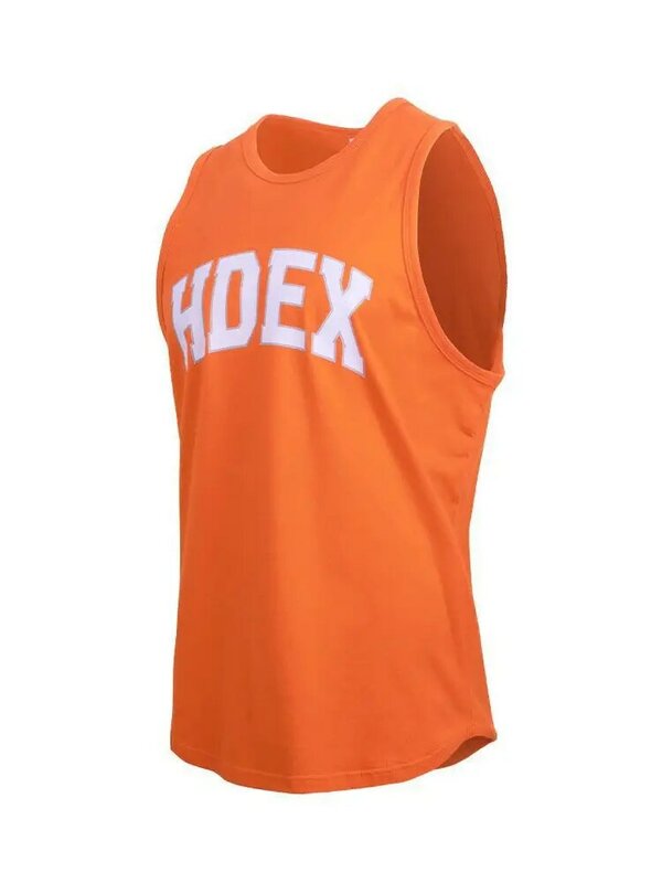 2024Men's Sports Trend Fitness Tank Top Summer Loose Sleeveless T-shirt Running Kam Shoulder Student Basketball Training Clothes