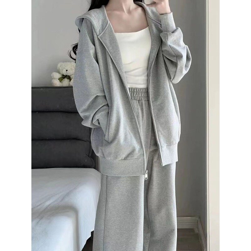 Japanese lazy style casual sportswear new women autumn and winter versatile simple style sweet style Korean style niche top y2k