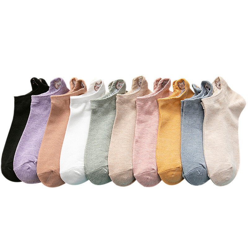 Calcetines de algodón de boca baja para mujer, medias de tubo corto, estilo japonés, versión coreana, primavera y verano