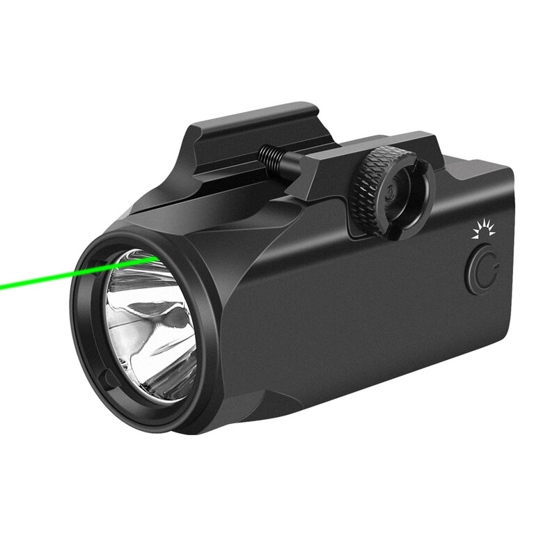 800lumens arma tática luz arma lanterna pistola tocha vermelho/verde laser vista para 20-21mm picatinny rails caça arma luz